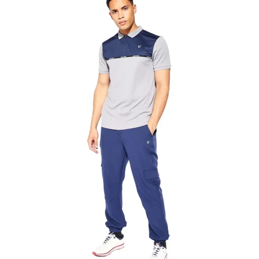 11 Degrees Men's Taped Zip Golf Polo Shirt