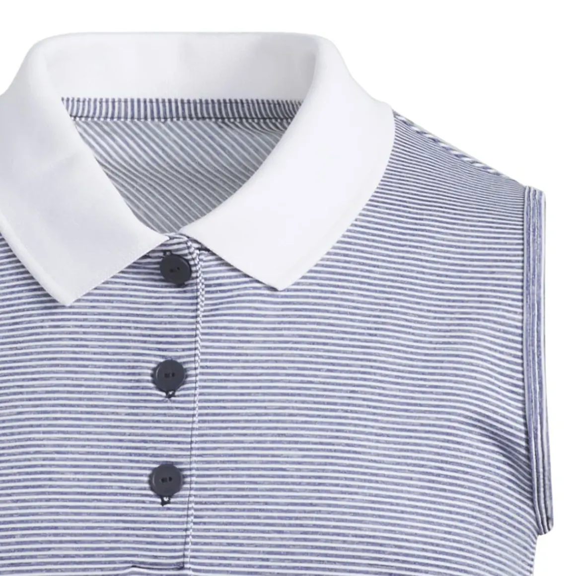adidas Junior Girls Ottoman Striped Sleeveless Golf Polo Shirt