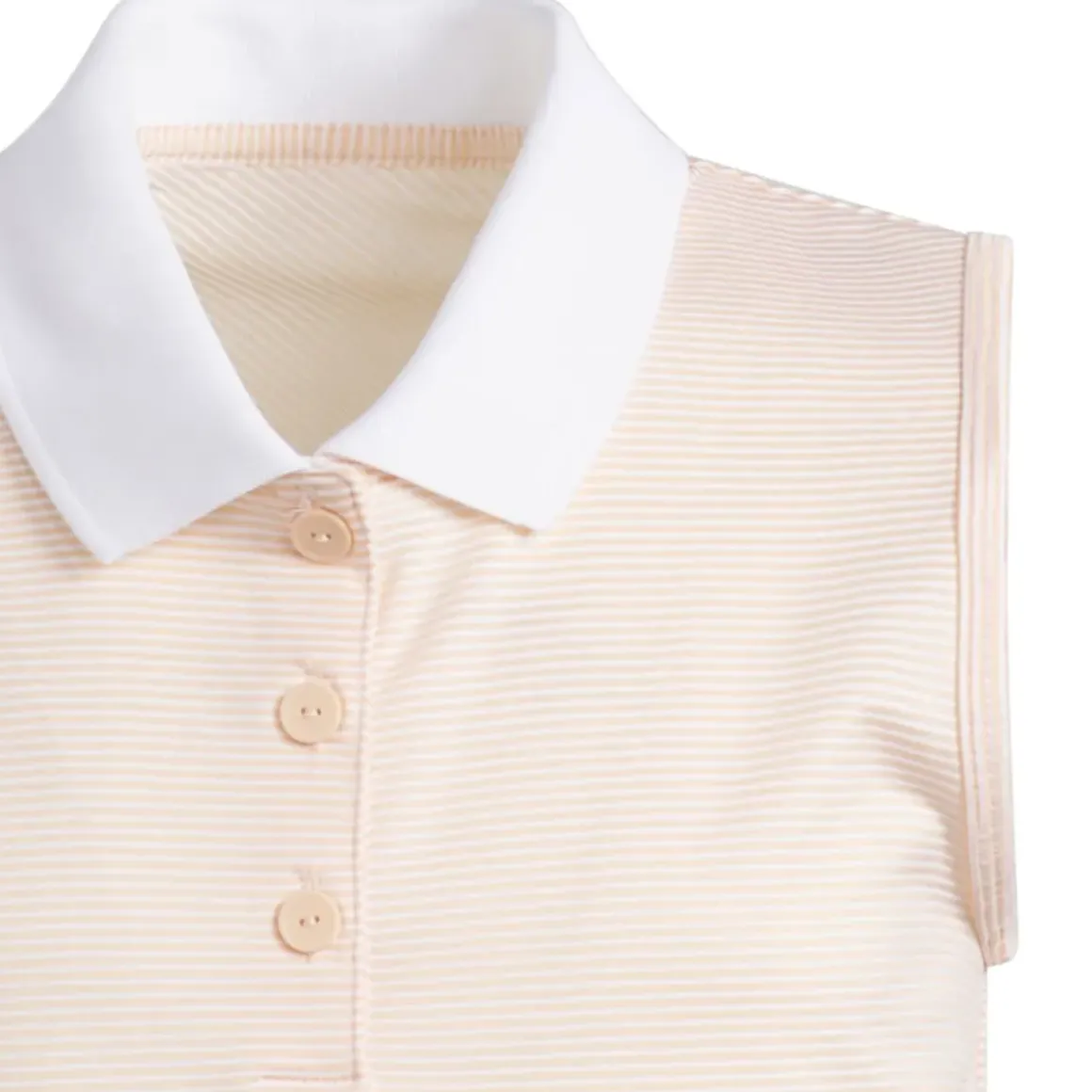 adidas Junior Girls Ottoman Striped Sleeveless Golf Polo Shirt