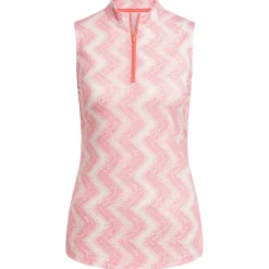 adidas Ladies Ultimate365 Ottoman Print Sleeveless Golf Polo Shirt