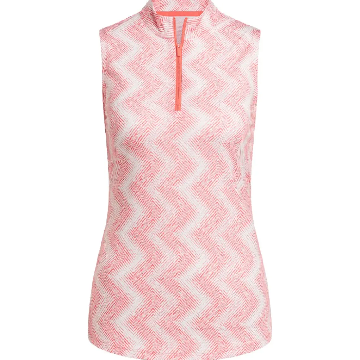 adidas Ladies Ultimate365 Ottoman Print Sleeveless Golf Polo Shirt
