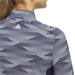 adidas Ladies Ultimate365 Printed Quarter Zip Mock Golf Mid Layer