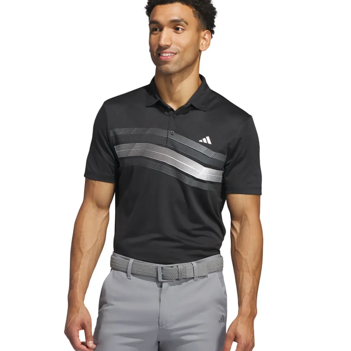 adidas Men's Core Chest Stripe Golf Polo Shirt
