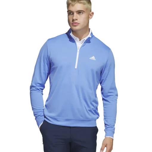 adidas Men's PRIMEGREEN UPF Half Zip Golf Midlayer