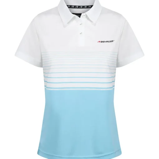 Benross Ladies Soft Stripe Stretch Golf Polo Shirt