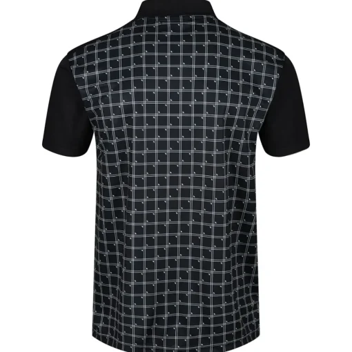 Benross Men's Grid Print Golf Polo Shirt