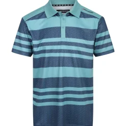 Benross Men's Marl Stripe Stretch Golf Polo Shirt