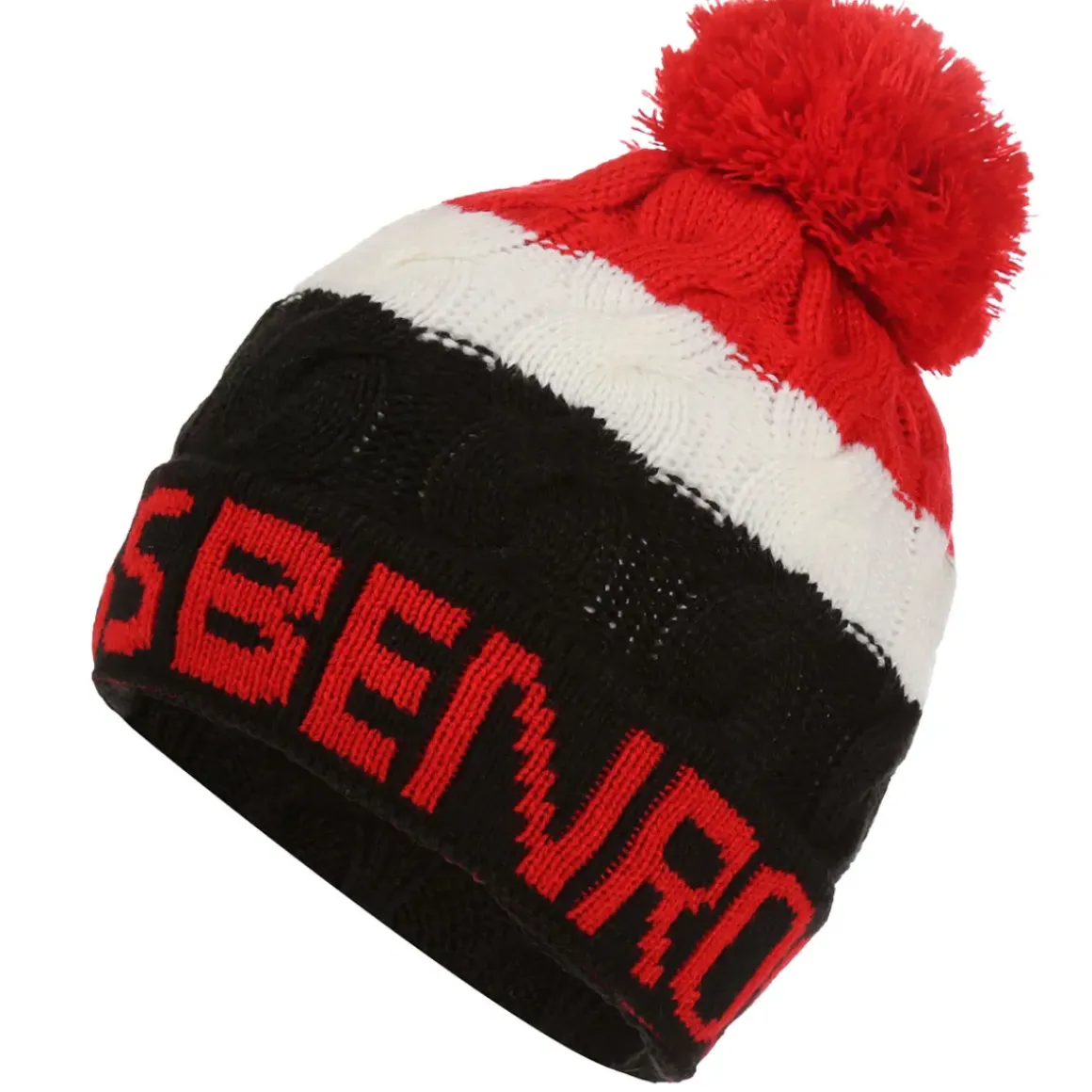 Benross Men's Tri-Coloured Pom Knitted Hat