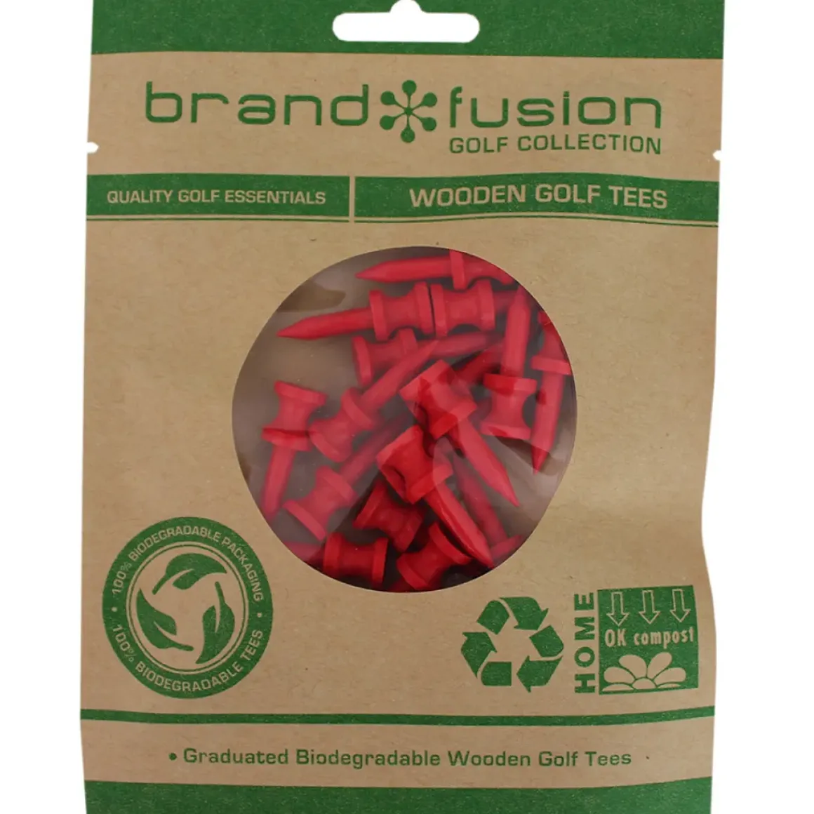 Brand Fusion Graduated Biodegradable Wooden Golf Tees