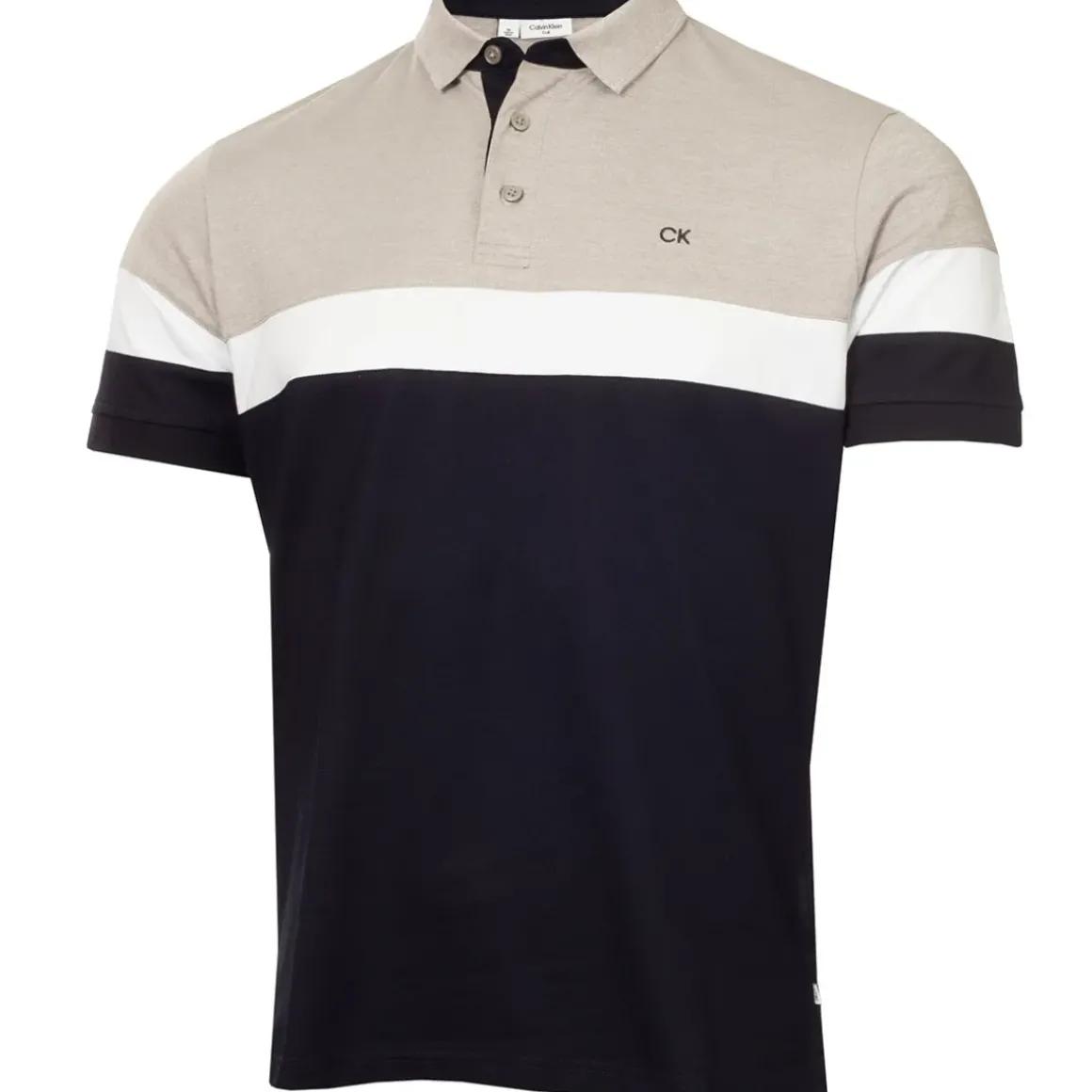 Calvin Klein Men's Chest Stripe Block Golf Polo Shirt