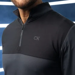 Calvin Klein Men's Gusto Colour Block Quarter Zip Golf Mid Layer