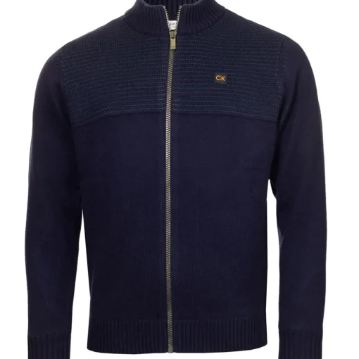 Calvin Klein Men's Oak Creek Lined Full Zip Golf Sweater
