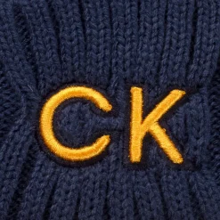 Calvin Klein Men's Ribbed Logo Golf Beanie Hat
