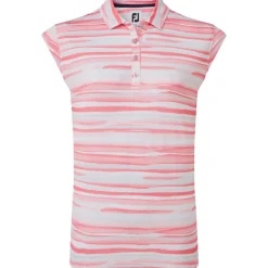 FootJoy Ladies Cap Sleeve Watercolour Print Lisle Golf Polo Shirt