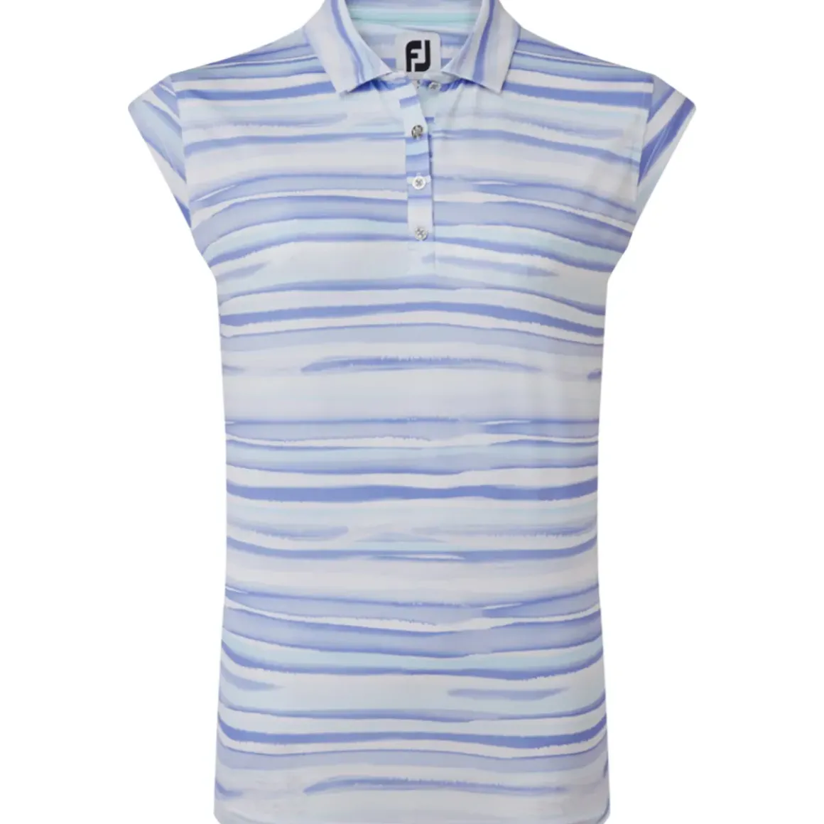 FootJoy Ladies Cap Sleeve Watercolour Print Lisle Golf Polo Shirt