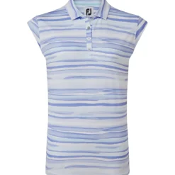FootJoy Ladies Cap Sleeve Watercolour Print Lisle Golf Polo Shirt