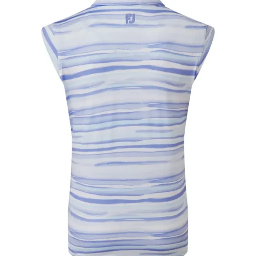 FootJoy Ladies Cap Sleeve Watercolour Print Lisle Golf Polo Shirt