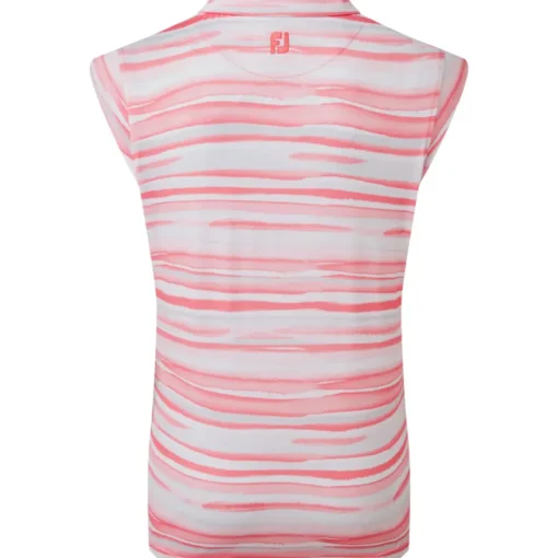FootJoy Ladies Cap Sleeve Watercolour Print Lisle Golf Polo Shirt