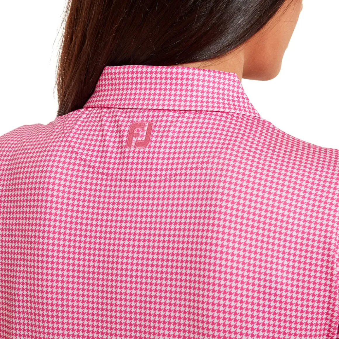 FootJoy Ladies Houndstooth Print Golf Polo Shirt