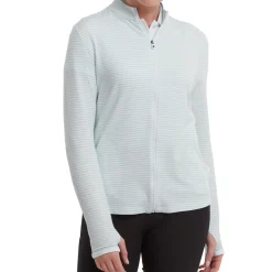 FootJoy Ladies Lightweight Tonal Stripe Full-Zip Golf Mid Layer
