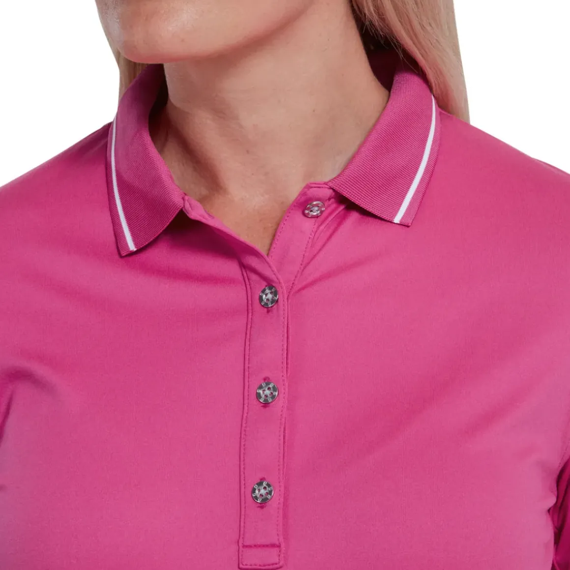 FootJoy Ladies Thermal Solid Long Sleeve Golf Polo Shirt