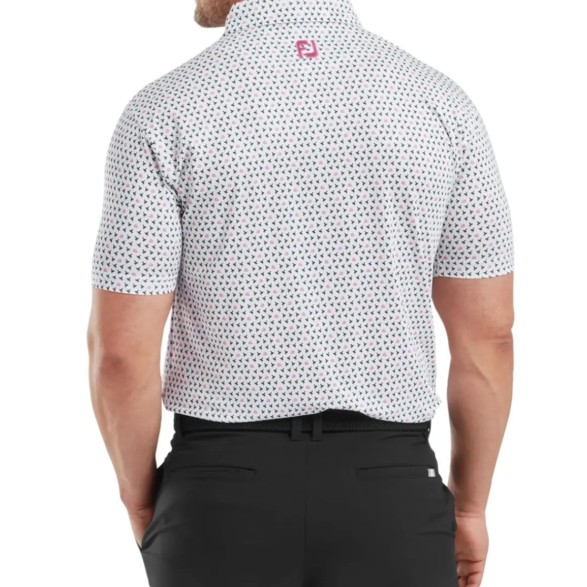 FootJoy Men's Flying Wasp Print Lisle Golf Polo Shirt