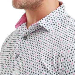 FootJoy Men's Flying Wasp Print Lisle Golf Polo Shirt