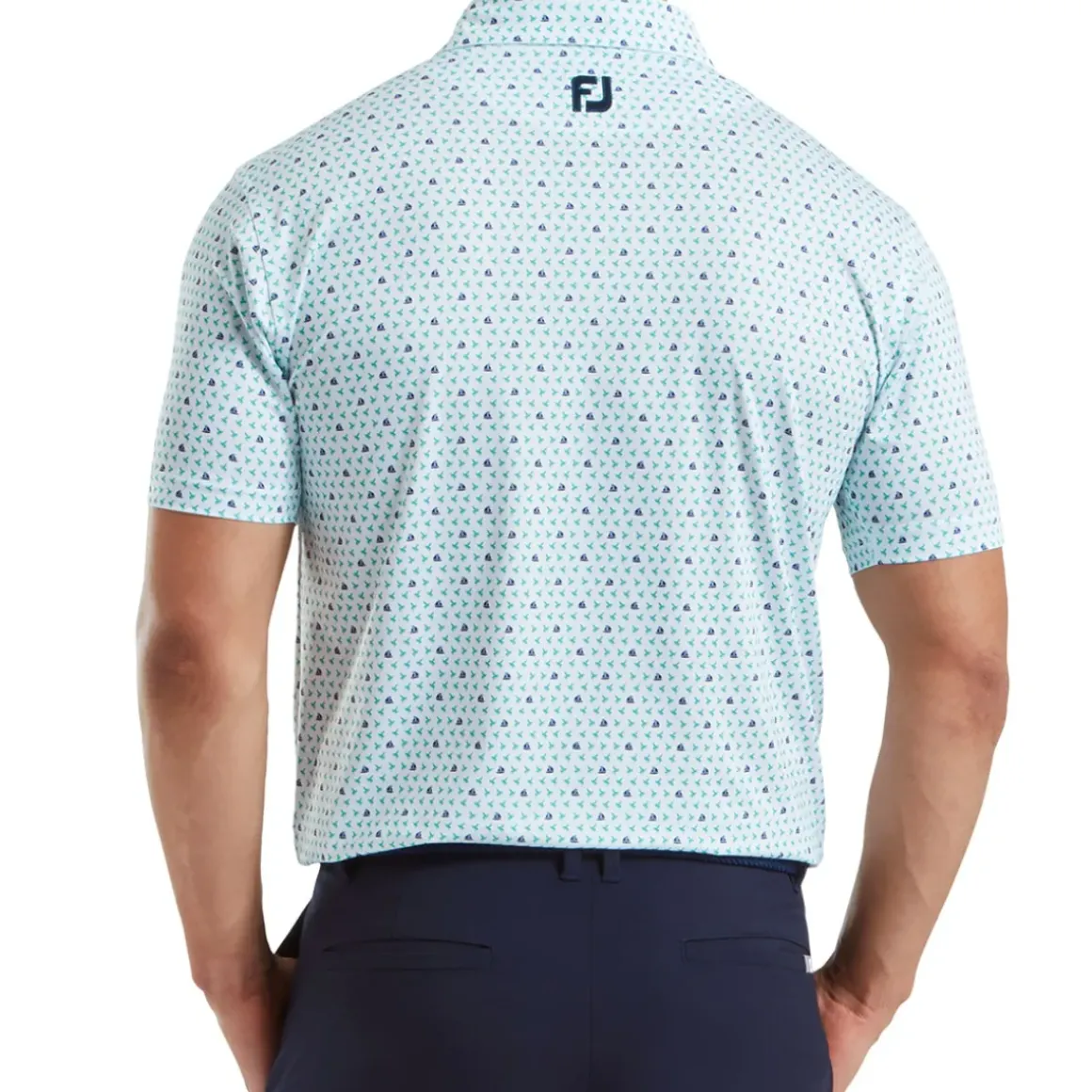 FootJoy Men's Flying Wasp Print Lisle Golf Polo Shirt