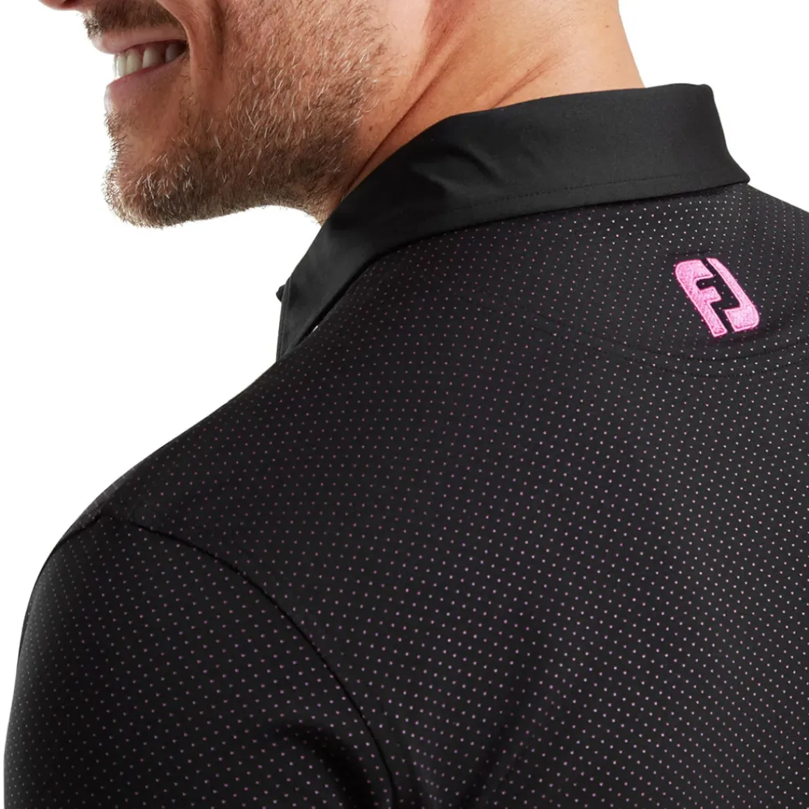 FootJoy Men's Jacquard Dot Print Golf Polo Shirt
