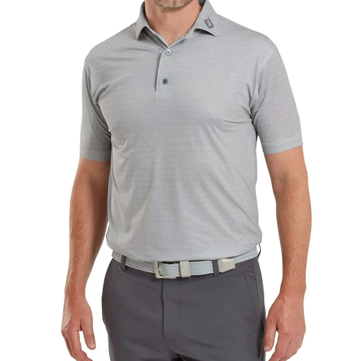 FootJoy Men's Octagon Print Lisle Golf Polo Shirt