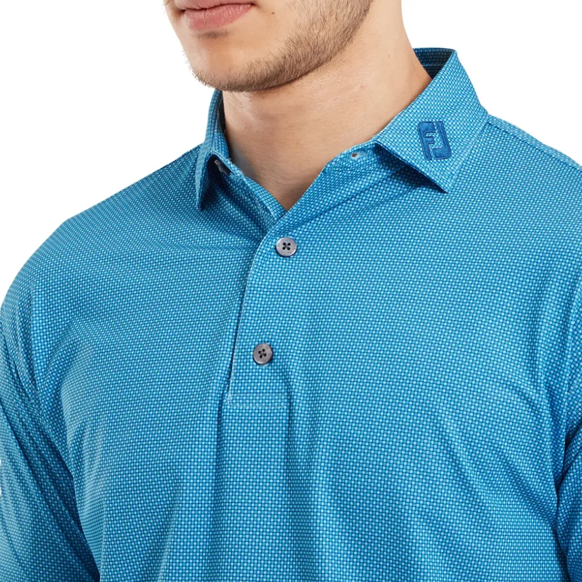 FootJoy Men's Octagon Print Lisle Golf Polo Shirt