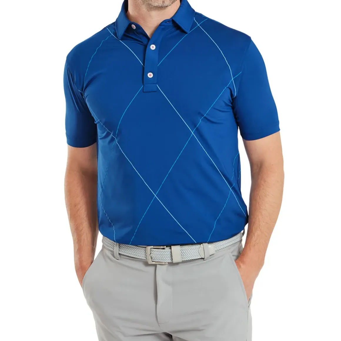 FootJoy Men's Raker Print Lisle Golf Polo Shirt