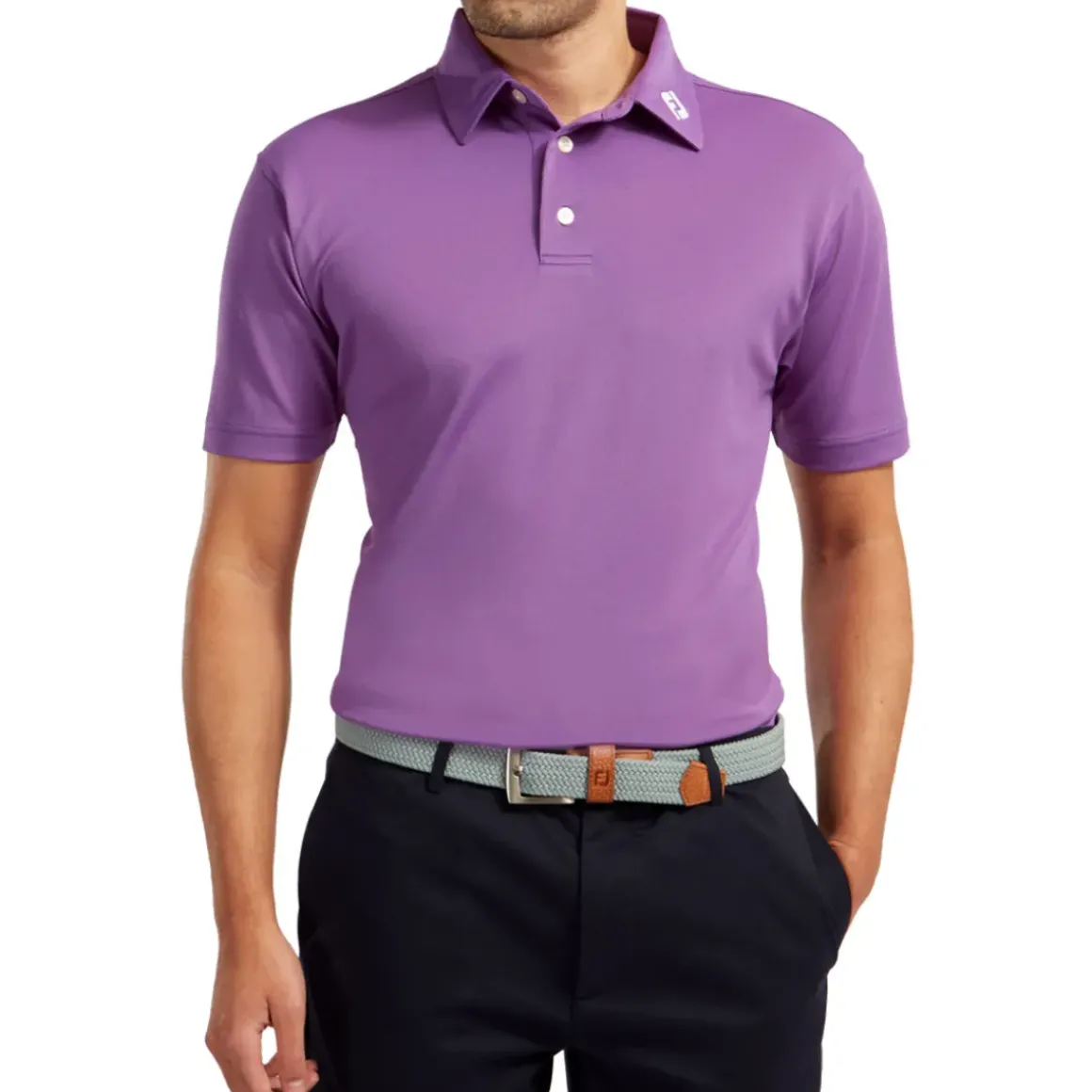 FootJoy Men's Stretch Pique Solid Colour Golf Polo Shirt