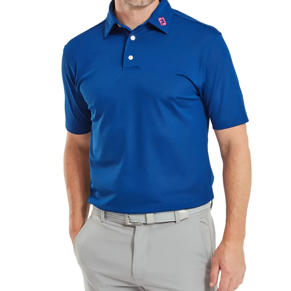 FootJoy Men's Stretch Pique Solid Colour Golf Polo Shirt