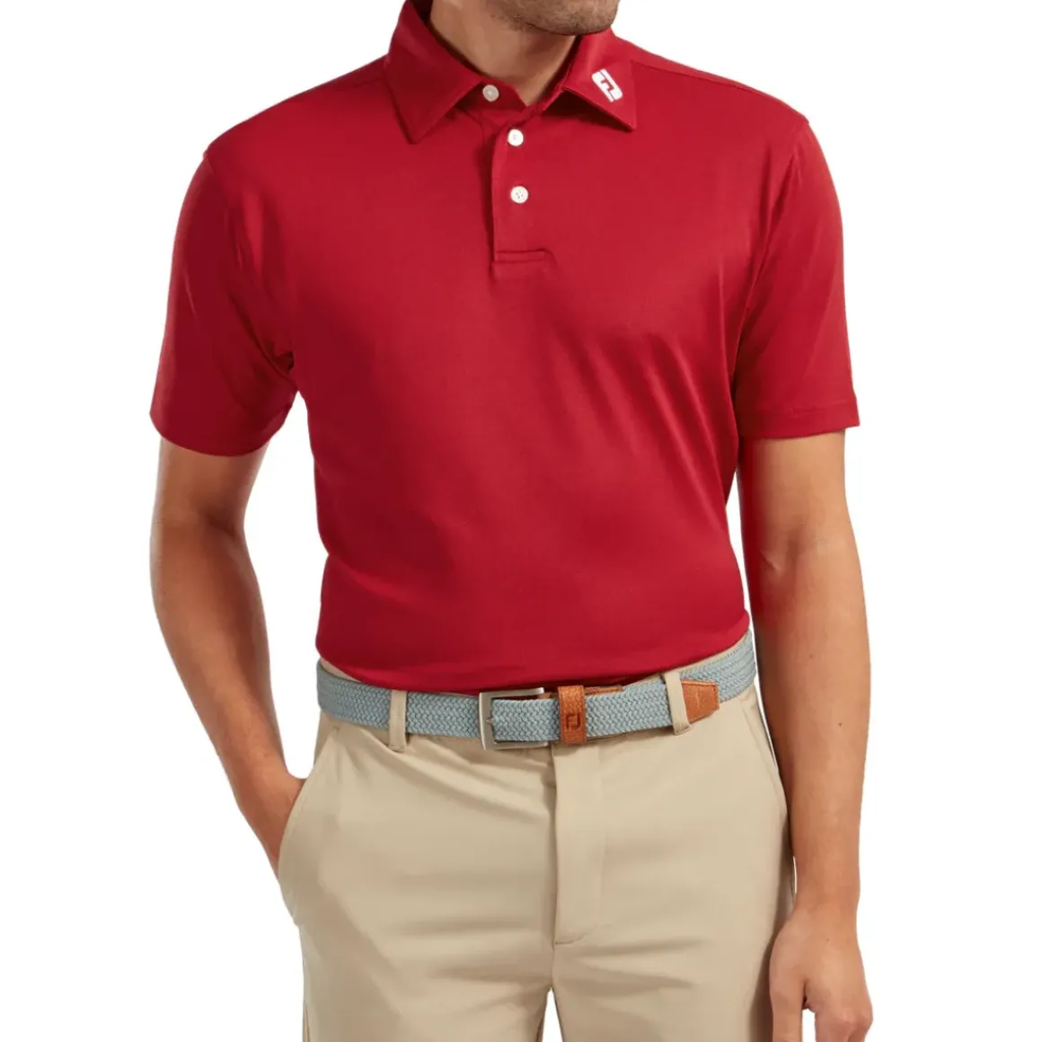 FootJoy Men's Stretch Pique Solid Colour Golf Polo Shirt