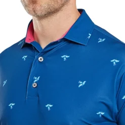 FootJoy Men's Thistle Print Lisle Golf Polo Shirt