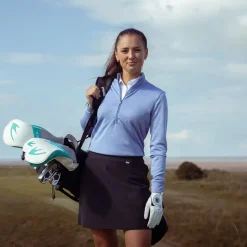 Greg Norman Ladies Half Zip Mock Golf Midlayer