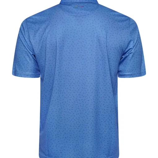 Greg Norman Men's Mini Shark Print Golf Polo Shirt