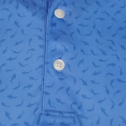 Greg Norman Men's Mini Shark Print Golf Polo Shirt