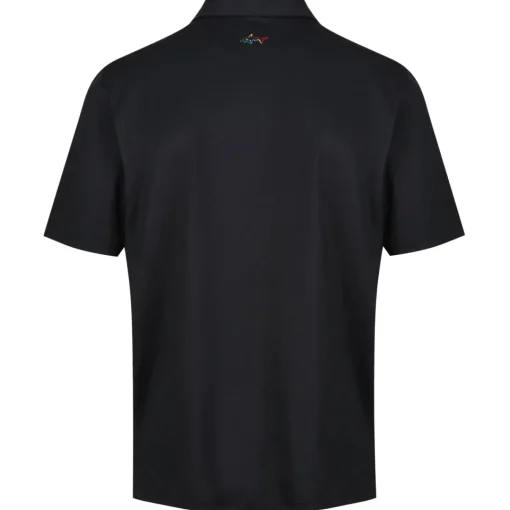 Greg Norman Men's Neck Logo Stretch Golf Polo Shirt