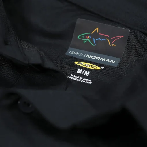Greg Norman Men's Neck Logo Stretch Golf Polo Shirt