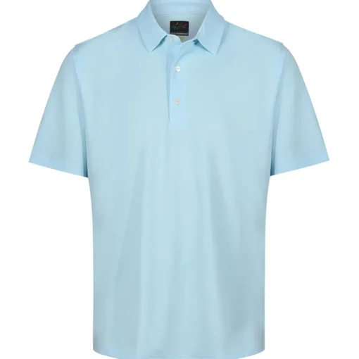 Greg Norman Men's Neck Logo Stretch Golf Polo Shirt