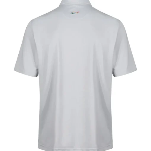 Greg Norman Men's Neck Logo Stretch Golf Polo Shirt