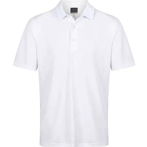 Greg Norman Men's Neck Logo Stretch Golf Polo Shirt