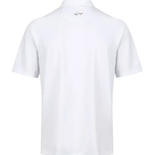 Greg Norman Men's Neck Logo Stretch Golf Polo Shirt