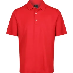 Greg Norman Men's Neck Logo Stretch Golf Polo Shirt