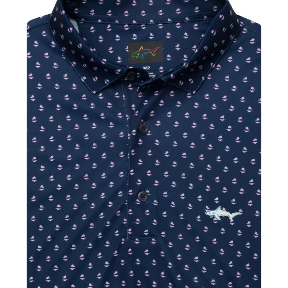 Greg Norman Men's Paradise Print Golf Polo Shirt