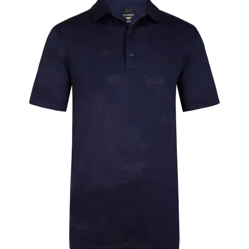Greg Norman Men's Shark Jacquard Golf Polo Shirt