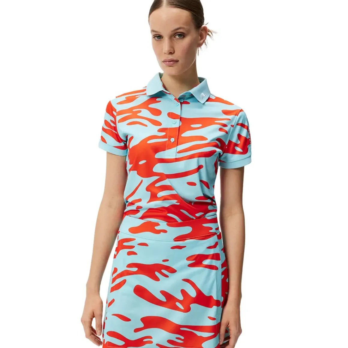J.Lindeberg Ladies Tour Tech Print Golf Polo Shirt