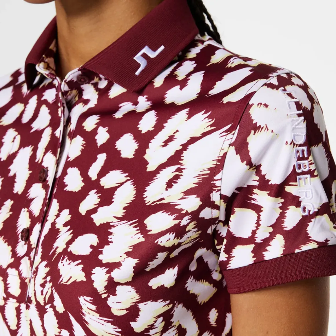 J.Lindeberg Ladies Tour Tech Print Golf Polo Shirt